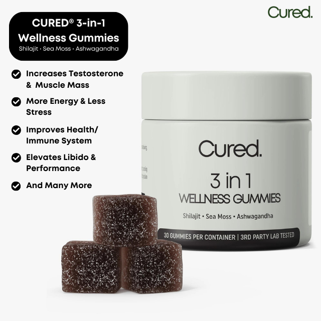 LABOR DAY SALE - CURED® 3-in-1 Wellness Gummies